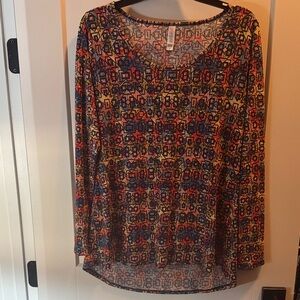 LuLaRoe Multicolor Geometric Long Sleeve Top